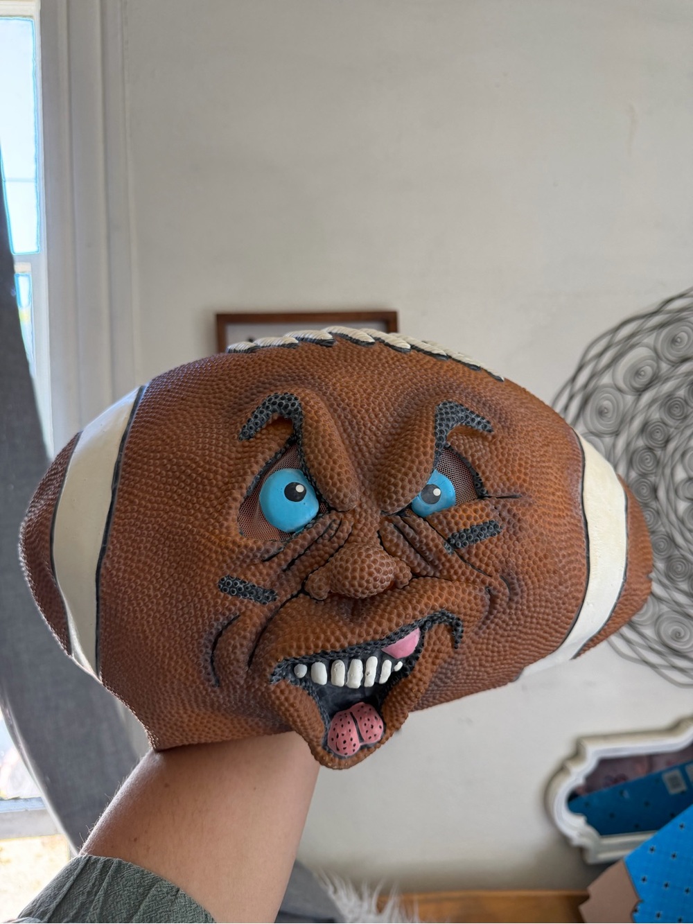 Vintage Men's Novelty Brown Football Face mask Halloween or GAMEDAY